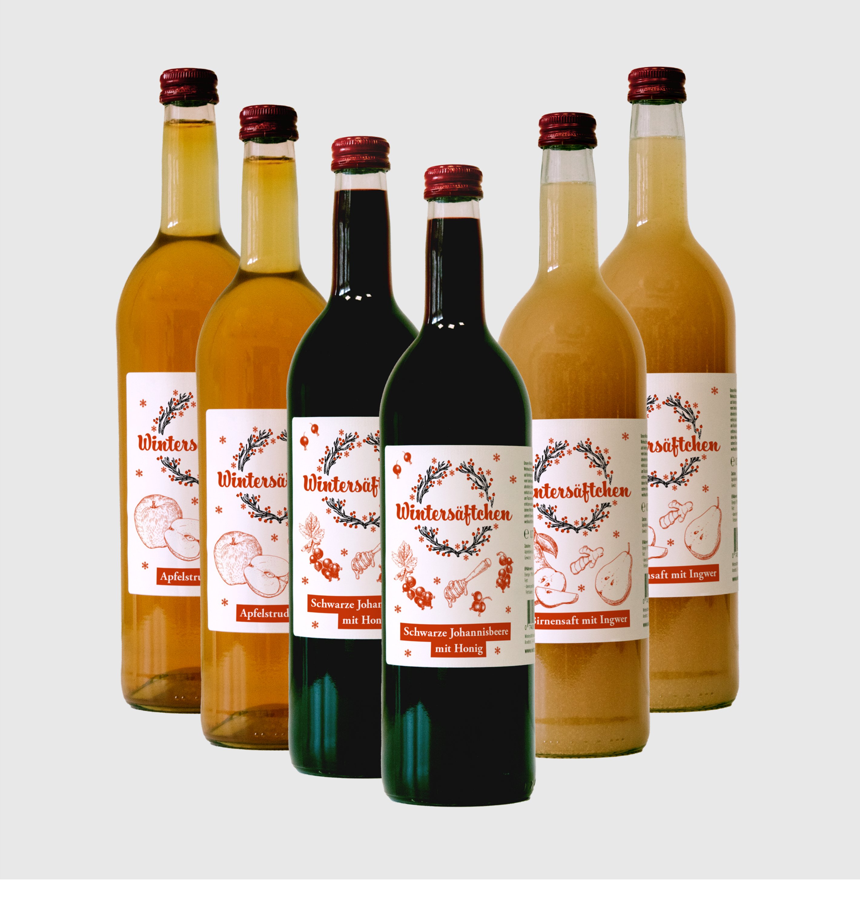 WINTERSÄFTCHEN® Mixkarton (6x0,72l) 2xApfelstrudelsaft, 2x schwarze Johannisbeere mit Honig, 2x Birnensaft mit Ingwer WINTERSÄFTCHEN® Mixkarton (6x0,72l) 2xApfelstrudelsaft, 2x schwarze Johannisbeere mit Honig, 2x Birnensaft mit Ingwer