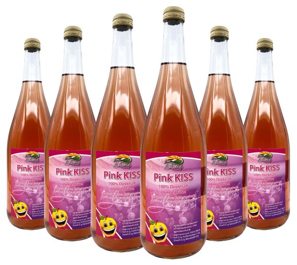 Bleichhof Apfelsaft Pink Kiss – 100% Direktsaft, mit 10% Weirouge (rotfleischiger Apfel), 6er Pack (6x 0,95l)